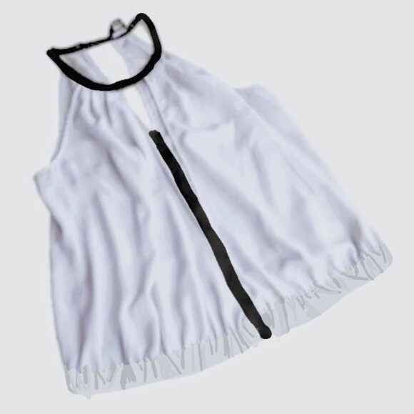 Brand New Women's Banana Republic Black and White Dressy Sleeveless Halter Top - Picture 7 of 7